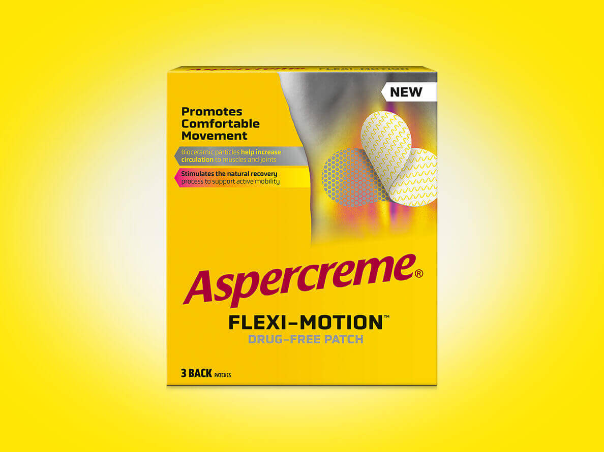 Image of front of Aspercreme Flexi-MotionTM Patch For Back package